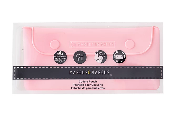Marcus & Marcus Silicone Cutlery Pouch - Pink 4 Marcus & Marcus Silicone Cutlery Pouch - Pink - Image 4