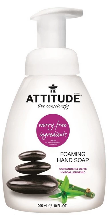 Attitude Super Leaves Foaming Hand Soap Coriander & Olive 295ml 1 Attitude Super Leaves Foaming Hand Soap Coriander & Olive 295ml