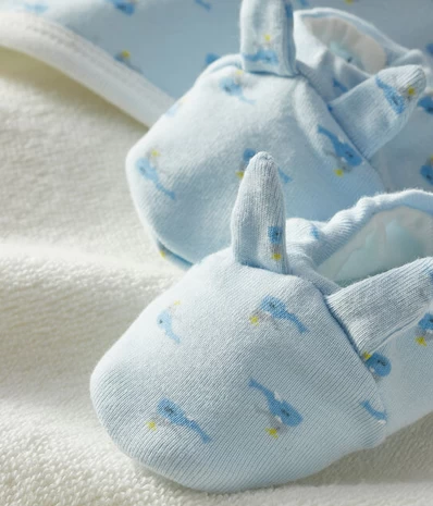 Petit Bateau Organic Hooded Towel 2 Pieces Gift Set- Blue 3 Petit Bateau Organic Hooded Towel 2 Pieces Gift Set- Blue - Image 3