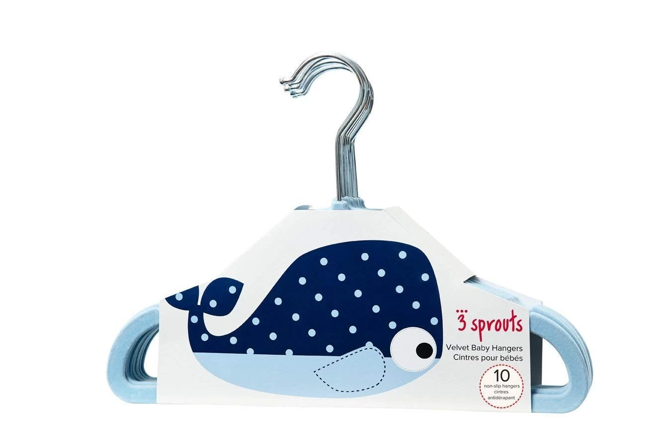 3 Sprouts Hangers (set Of 10) Whale 1 3 Sprouts Hangers (set Of 10) Whale