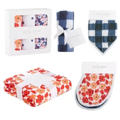 Aden & Anais Classic Burpy Bib - Flora 2-pack -Bedding Baby Store wl7001f 3 muslin burp cloth red orange flowers blue gingham